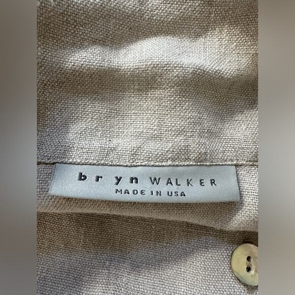 Bryn Walker Tan 100% Linen 3/4 Sleeve Lagenlook Jacket Size XL EUC Tunic - Picture 5 of 6